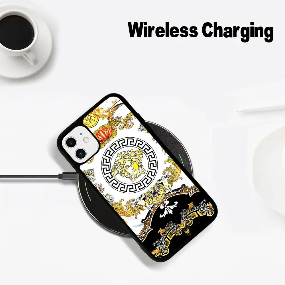 Luxury V-Versace Designer Phone Case with MagSafe Compatibility