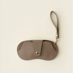Soft Lychee Pattern PU Leather Eyewear Storage Case (Brown)