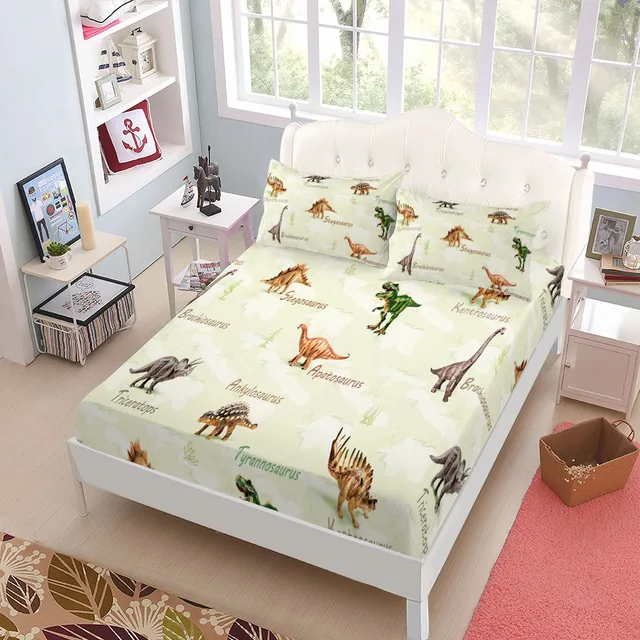 Jurassic Dinosaurs Set di lenzuola con angoli per bambini King Queen Set di biancheria da letto matrimoniale Full Size 1