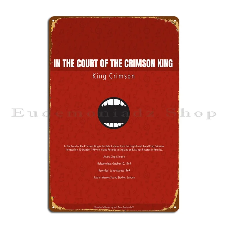 In The Court Cremisi King Metal Sign Sign Wall Plaque Design Wall Decor Custom Tin Sign Poster