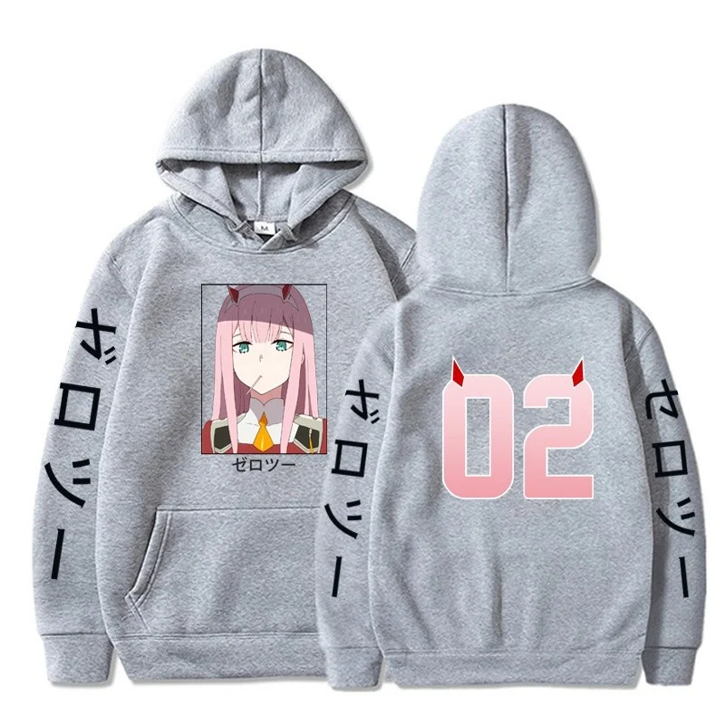 Anime Darling In The Franxx Zero Two Funny Graphic Printed Hooded Men Women Hoodies Oversized Streetwear Harajuku Sweatshirt