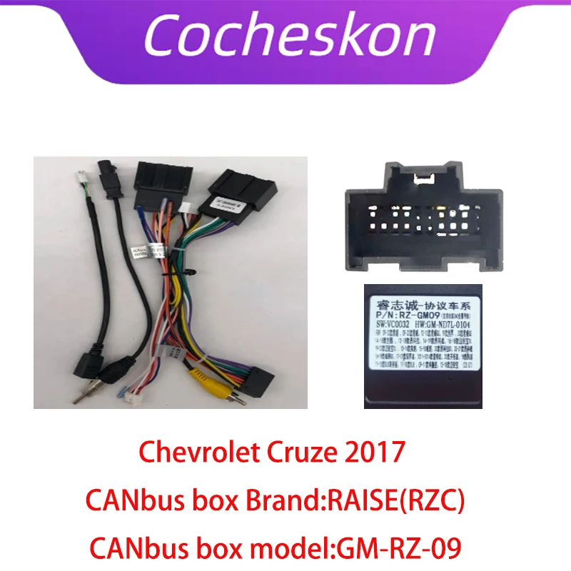 

Cocheskon Car 16pin Wiring Harness Adapter Canbus Box Decoder Android Radio Power Cable For Chevrolet Cruze GM-RZ-09