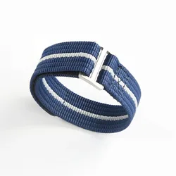 Premium Nylon Nato Loop Strap - Sporty, Comfortable, and Washable Replacement Bracelet - 22mm (Blue Grey)