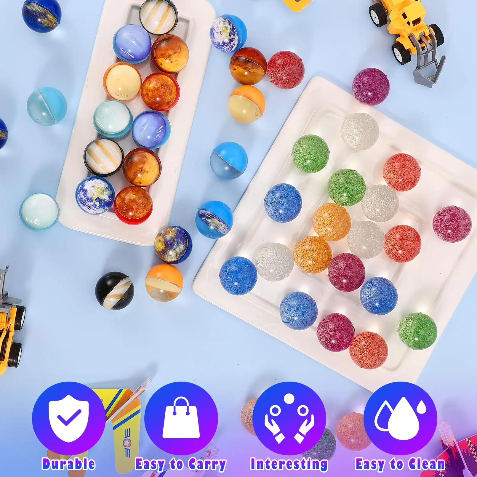 32mm Glitter Bounce Balls Space Balls Toy Kids Birthday Party Favor Carnival Guest Gifts School Goodie Bag Fillers 10-20pcs