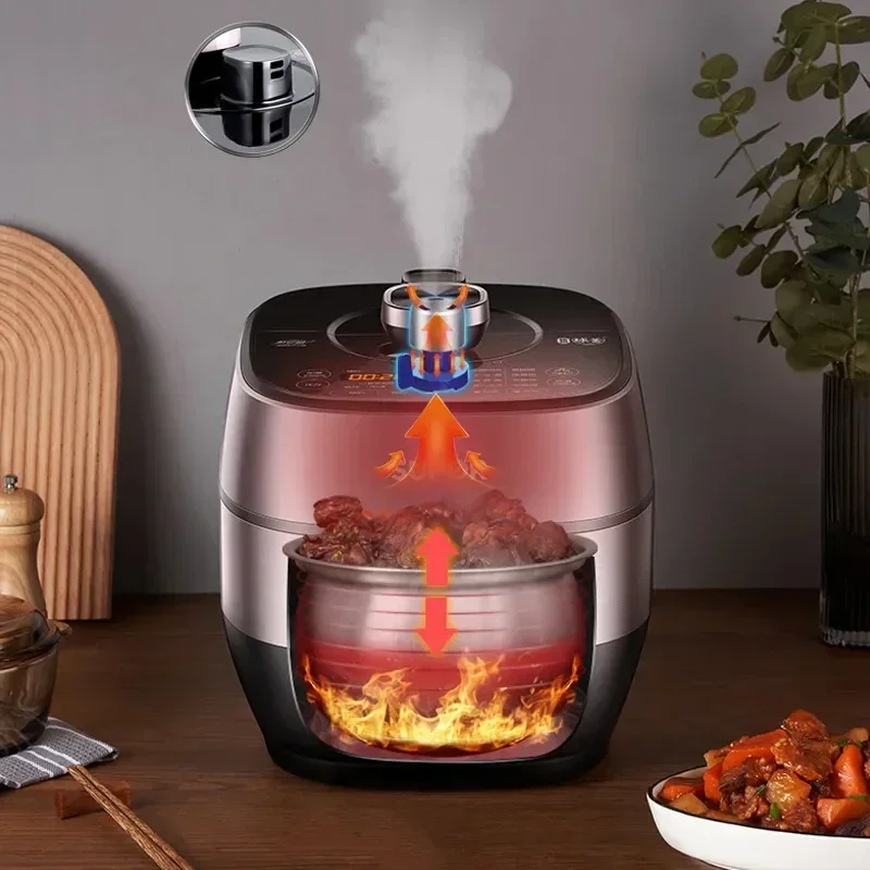 Supor Electric Pressure Cooker 5 Liters IH Electromagnetic Heating Instant Pot Timing Reservation 2 Inner Pots Rice Cooker