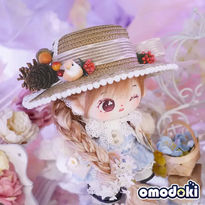 20cm cotton doll accessory rabbit ear grass hat berry pine nut plush doll hat 4