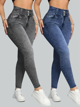 Women's Imitation Comfortable Tummy Control Fitness Gym Yoga Pants Daily Wear Tummy Control Hip Lifting Skinny Yoga Pants 1