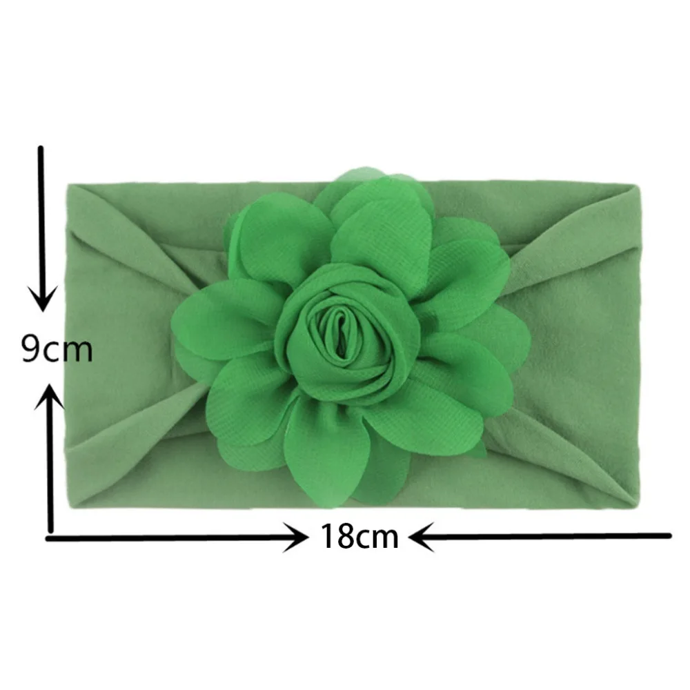 Soft Nylon Baby Headband with Chiffon Flower for Newborn Girls