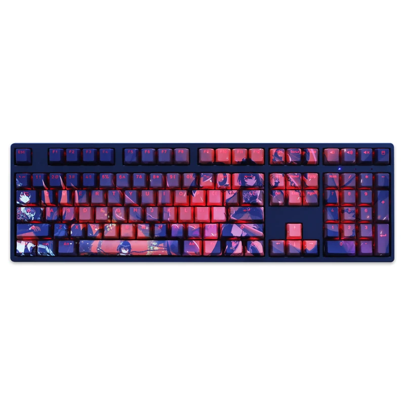Chaves Conjunto Pbt Tintura Subbed Keycaps Anime dos Desenhos Animados Keycap Backlit para Honkai Impacto Seele Vollerei Queimar Meu Medo 108 - Imagem 5