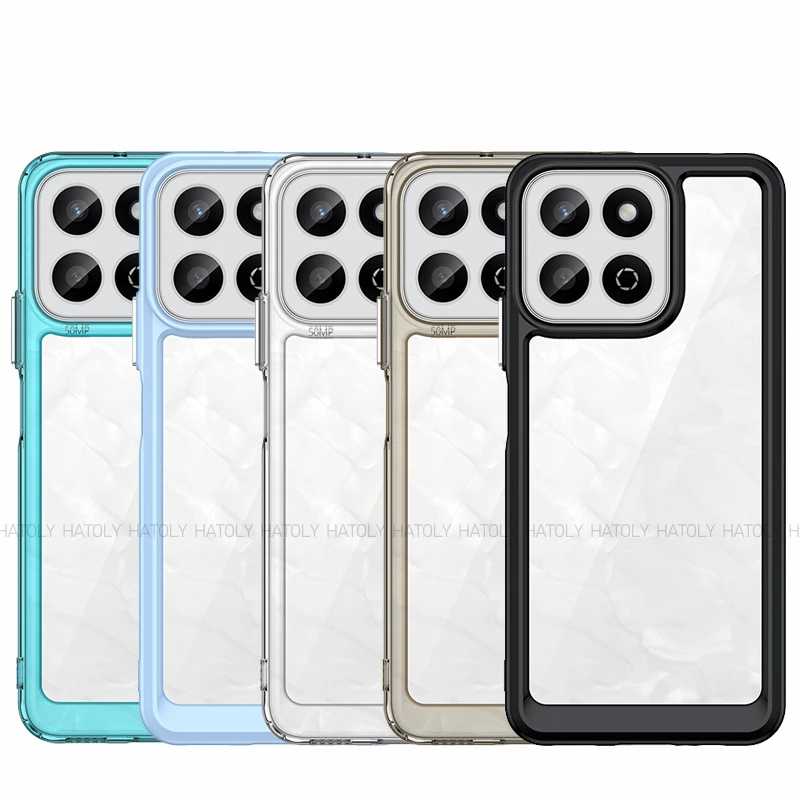 Tieeyivv Cover per Honor 200 Smart 5G Custodia Silipere Flessibile + PC Acrilico Transparent Liscio Antiurto Antigraffio Traslucida Case (Transparent