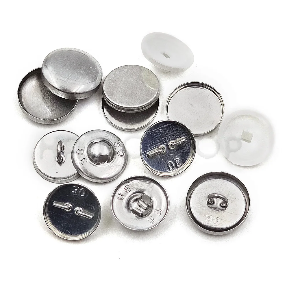 100pcs Sets/lot #16-60 DIY Handmade Fabric buttons Bread Shape Round Fabric Covered Button Cloth Metal 4 Back Cover Buttons 3