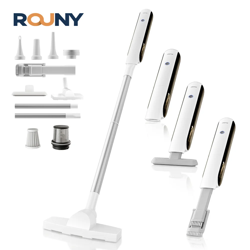 Handheld Vacuum Cleaner with LED Light, Portable Car Cordless Vacuum Cleaner with Powerful Suction and 7 Nozzles, Blowing, White 1