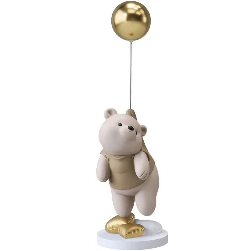 

2024 Balloon Polar Bear Resin Creative Ornaments Home Decor Crafts Statue Office Desk Figurines Decor Bookcase Sculpture Crafts