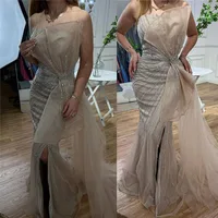 فساتين سهرة نسائية مطرزة بالخرز على شكل حورية البحر من دبي بتلال هادئة ، فساتين حفلات موسيقية ، حفل زفاف ، LA72090 ، 1