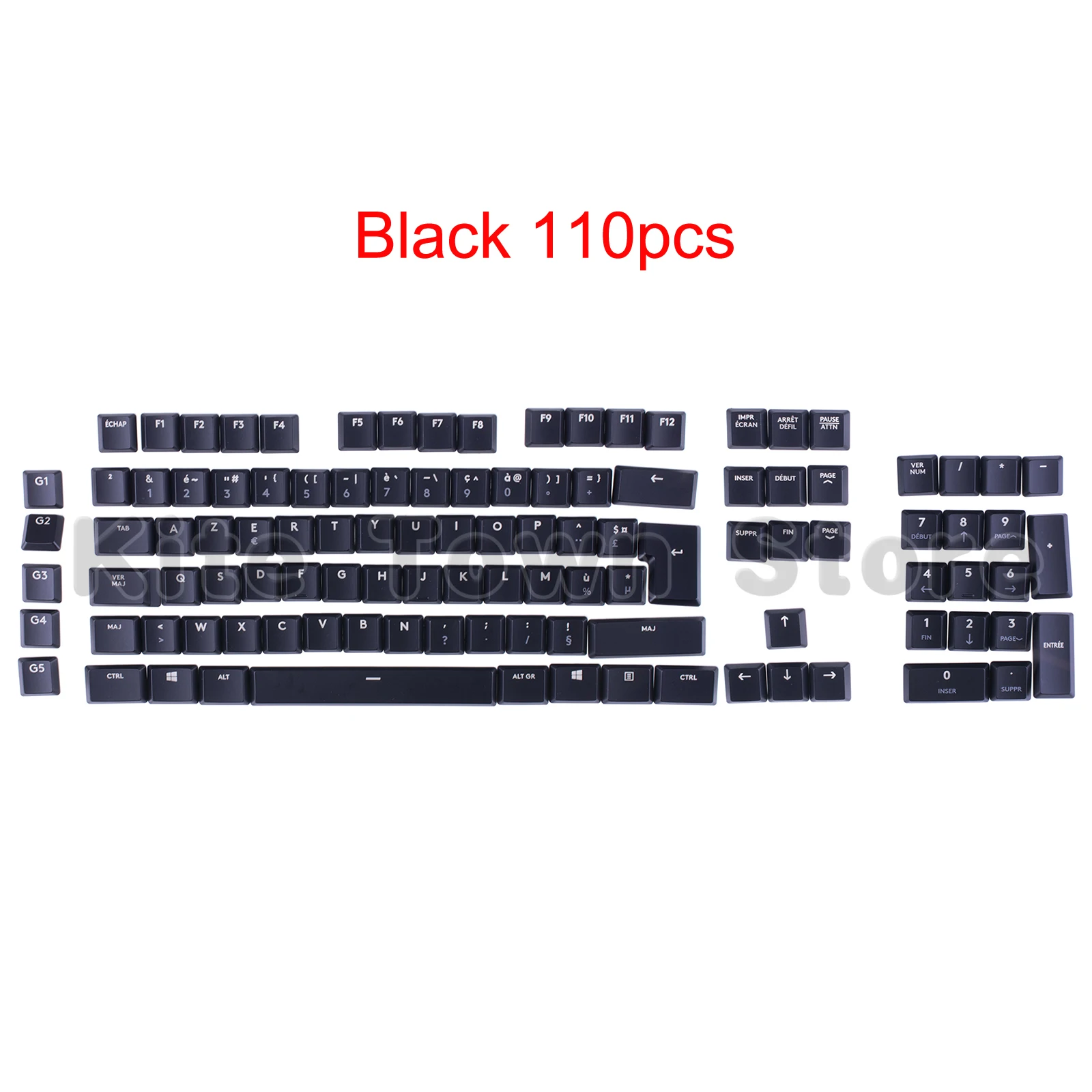 Conjunto Completo Francês Versão G915 110 Pcs Tampas Chave para Logitech G813 G913 G815 G915 Rgb Tkl Teclado sem Fio Preto Branco um - Imagem 5