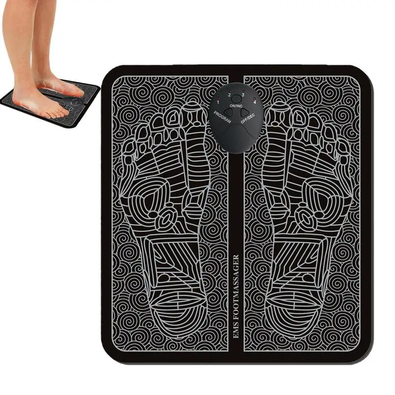 

Electric Ems Foot Pad Foot Massager Electric Foot Stimulator Foot Pad With 6 Modes 9 Intensity Portable Mat Foot Massage Cushion