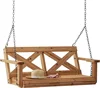 Durable Cedar Farmhouse Outdoor Porch Swing with Chain, Water Resistant, Two Person Seating, 600 Lb Weight Capacity 1
