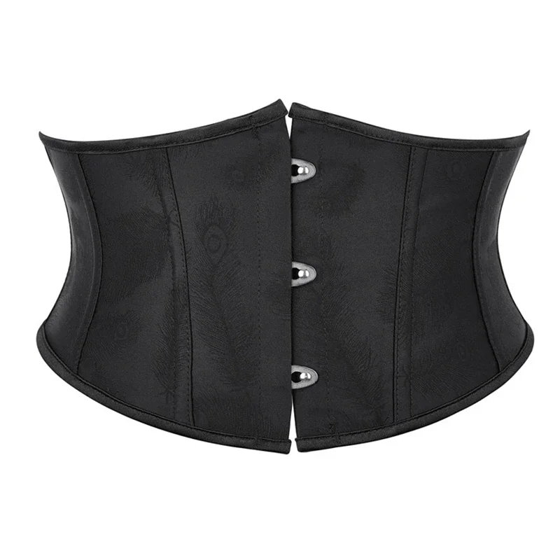Black White Underbust Waist Training Corset Lace Up Leather Bustier Top Gothic Shapewear Woman Sexy Retro Elegant Corselet