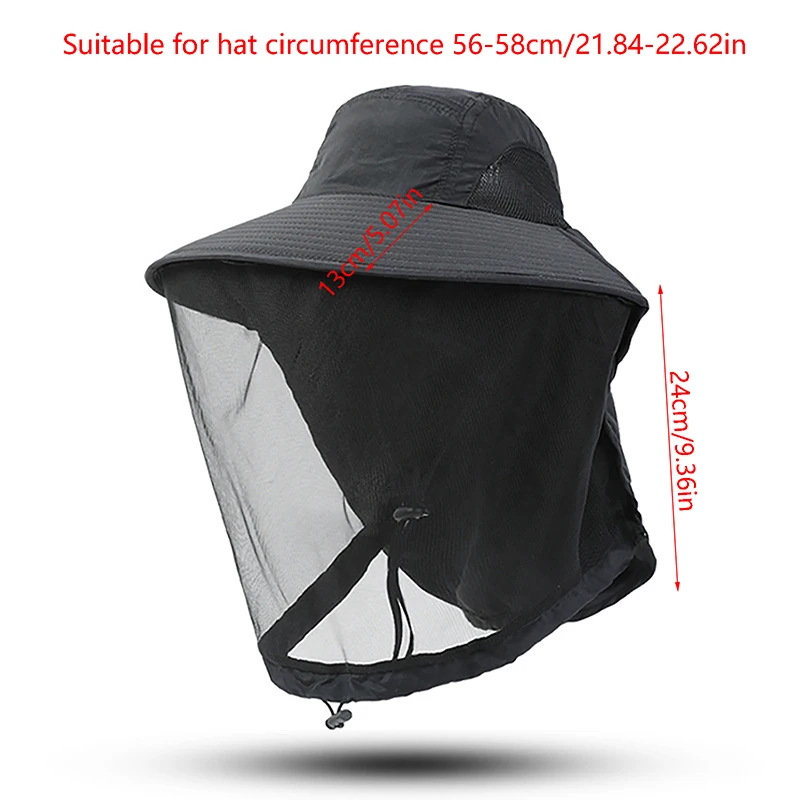 Insect Hat Fishing Hat Bug Mesh Head Net Face Protector Camping Hats Fishing Cap Outdoor Cap Anti Mosquito