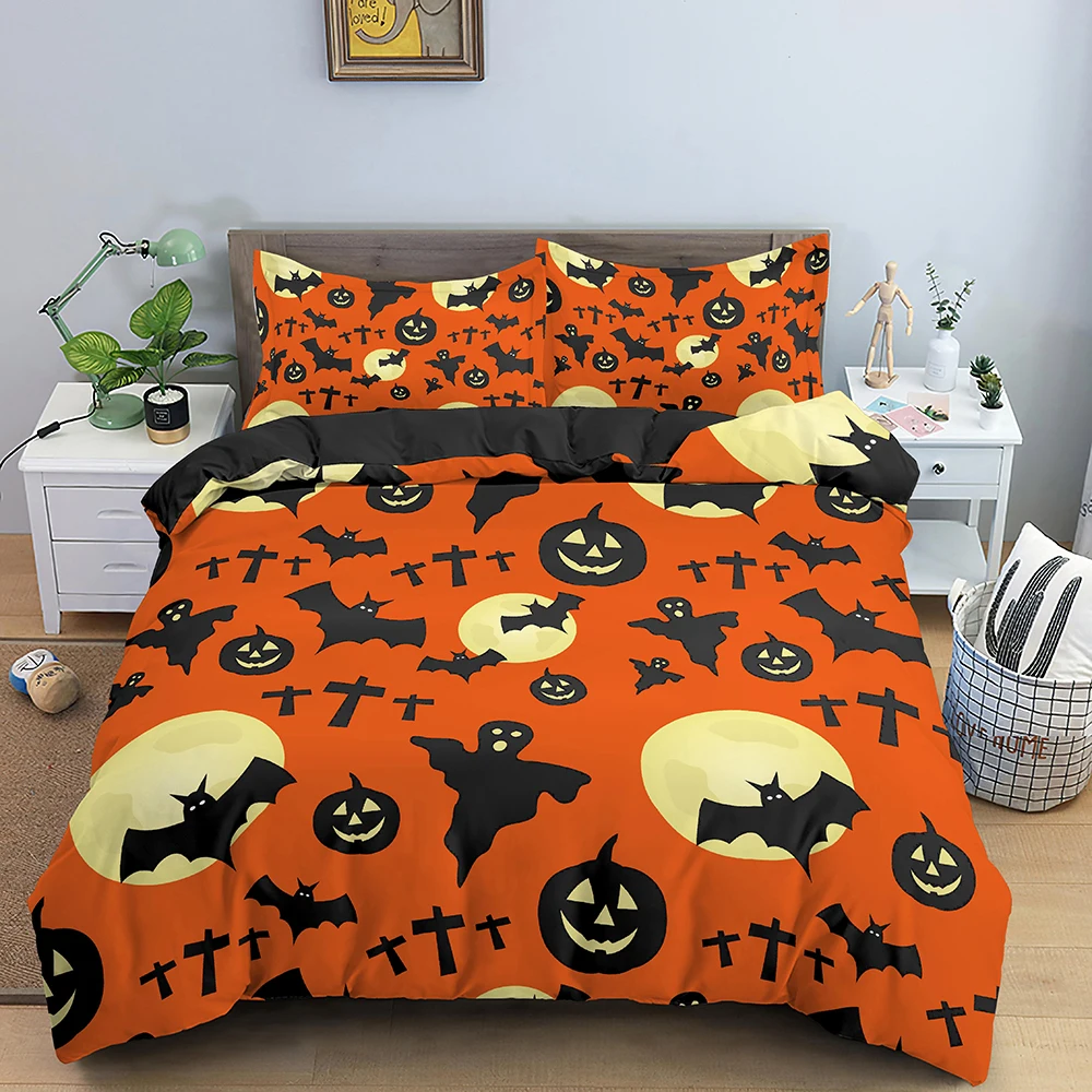Green Ghost Halloween Bed Set