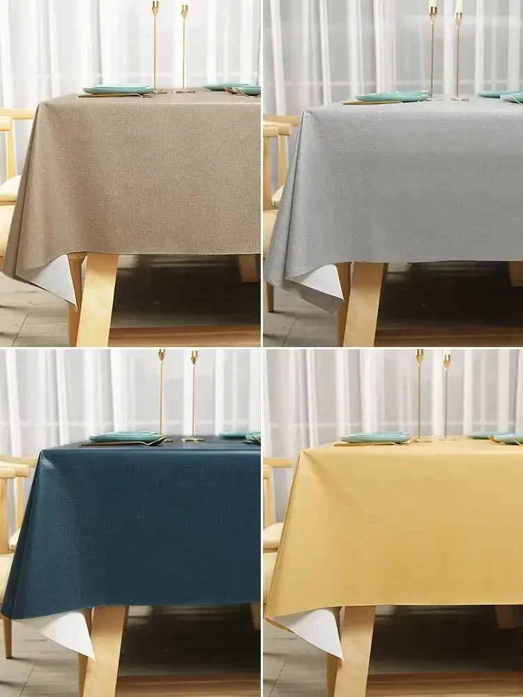 

Waterproof, oil resistant, and washable rectangular ins dining table cloth, 2023 new PVC dormitory table mat