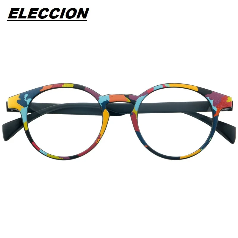 

ELECCION Fashion Optical Glasses Frame Women Colorful Spectacles Frames TR90 Round Rim Prescription Eyeglasses