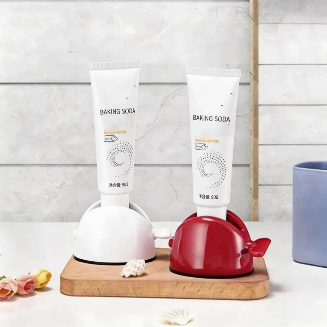 Deluxe Bathroom Toothpaste Dispenser and Holder Set