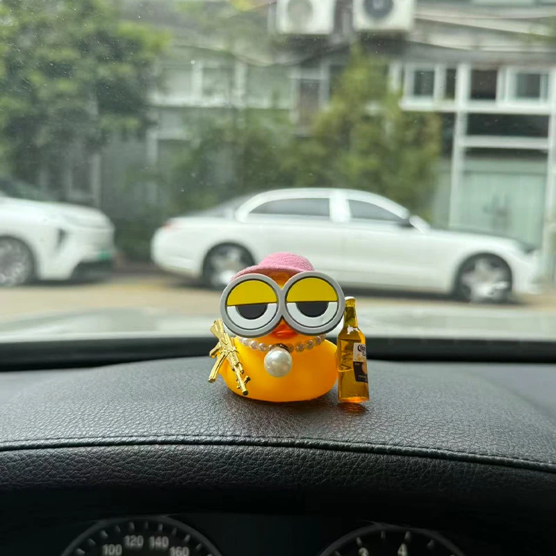 고무 오리 자동차 장식품, 재미있는 고무 오리 자동차 대시보드 장식 오리 자동차 액세서리