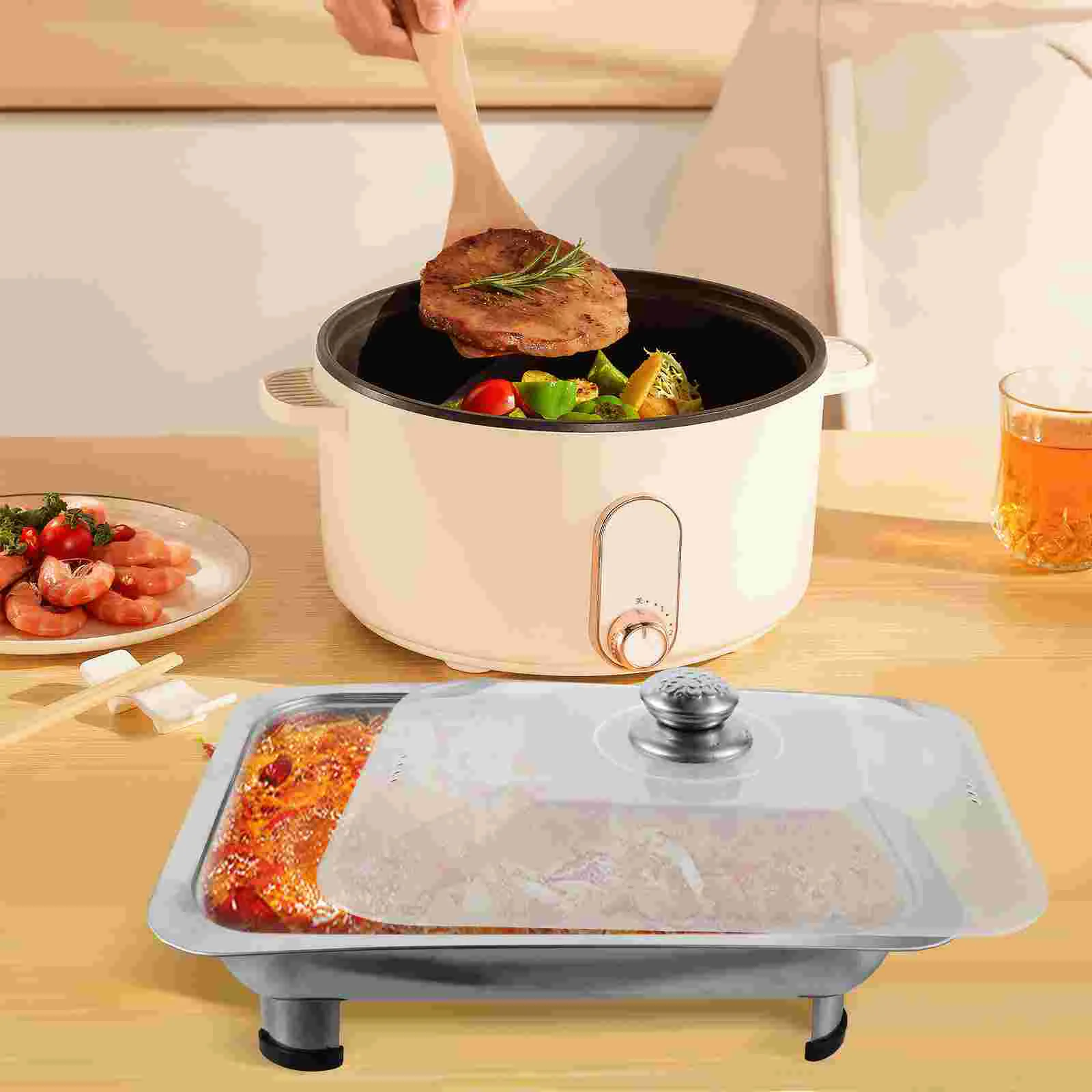 

Chafing Dish Buffet Set Stainless Steel Rectangular Chafers Cover Lid Buffet Server Food Warmer Catering Pan Hot Steam