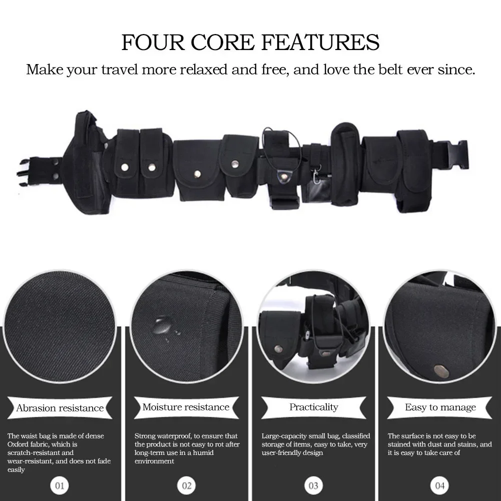 Tactical Duty Belt Security Belts Training Duty Security Guard Utility Kit Duty Belt with Pouch Set