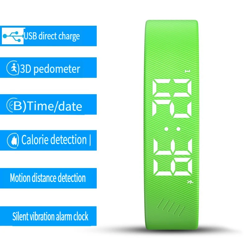 Braccialetto fness intelligente multifunzionale Bracciale fness IP65 Sport impermeabile LED Attivà Monoraggio del sonno Pedometro orologio intelligente 44 Braccialetto fness intelligente multifunzionale Bracciale fness IP65 Sport impermeabile LED Attivà Monoraggio del sonno Pedometro orologio intelligente 44