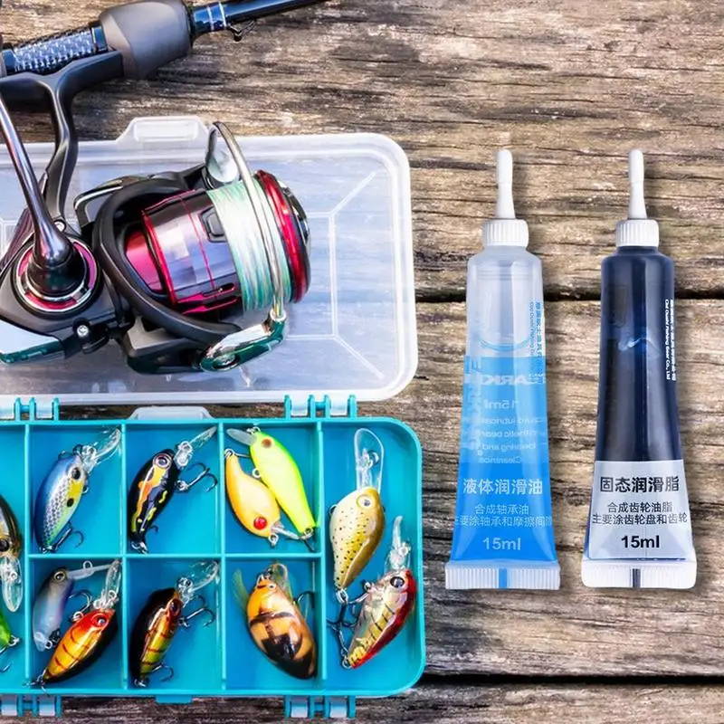 Grease Lubricant Fishing Accessories 2Pcs Fishing Reel Lubricant Oil Grease For Reel Maintenance