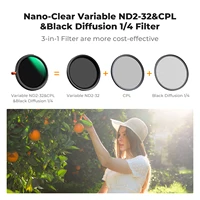 K&F CONCEPT Nano-C 3-in-1 Multifunctional Filter Variable ND2-ND32&Polarizing CPL Filter&Black Mist 1/4 Filter 37mm-82mm - Image 2