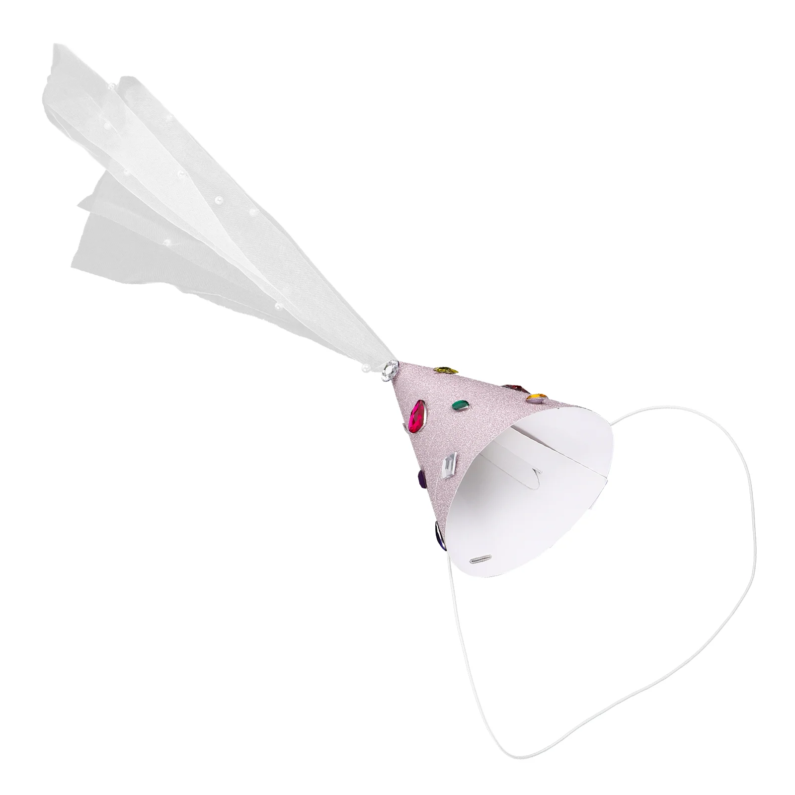 

Birthday Party Hat Colorful Party Cone Hat Birthday Paper Hat with Mesh Party Supplies