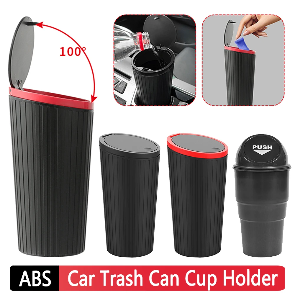 Car Trash Can Cup Holder Leakproof Car Interior Rubbish Container Waterproof Vehicle Garbage Bin Large Capacity