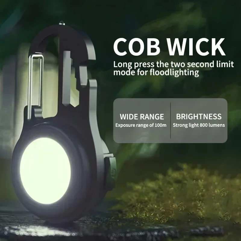 XIWANGFIRE BL-W861 COB LED Flashlight Keychain USB Rechargeable Portable Work Light Outdoor Camping Torch with Strong Magnet