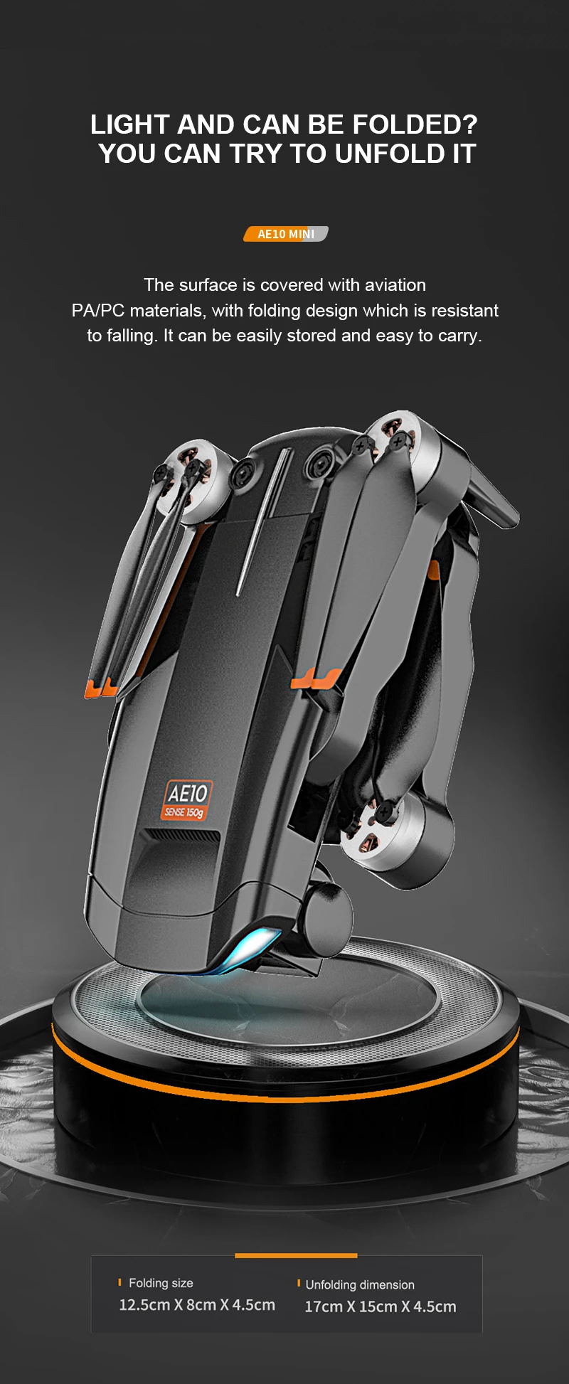 KBDFA AE10 Drone - 6K Mini Brushless Motor Drone Fpv HD 4K Profesional Dual Camera Drones Christmas Gift GPS Quadcopter Rc Toys for Boys 29 KBDFA AE10 Drone, the surface is covered with aviation papc materials, with folding design