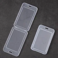Transparent PP Plastic Working Permit Case Credit Bank Card Protective Cover Bag Holder ID Tag Pass Employee's Work Card Sleeve 1