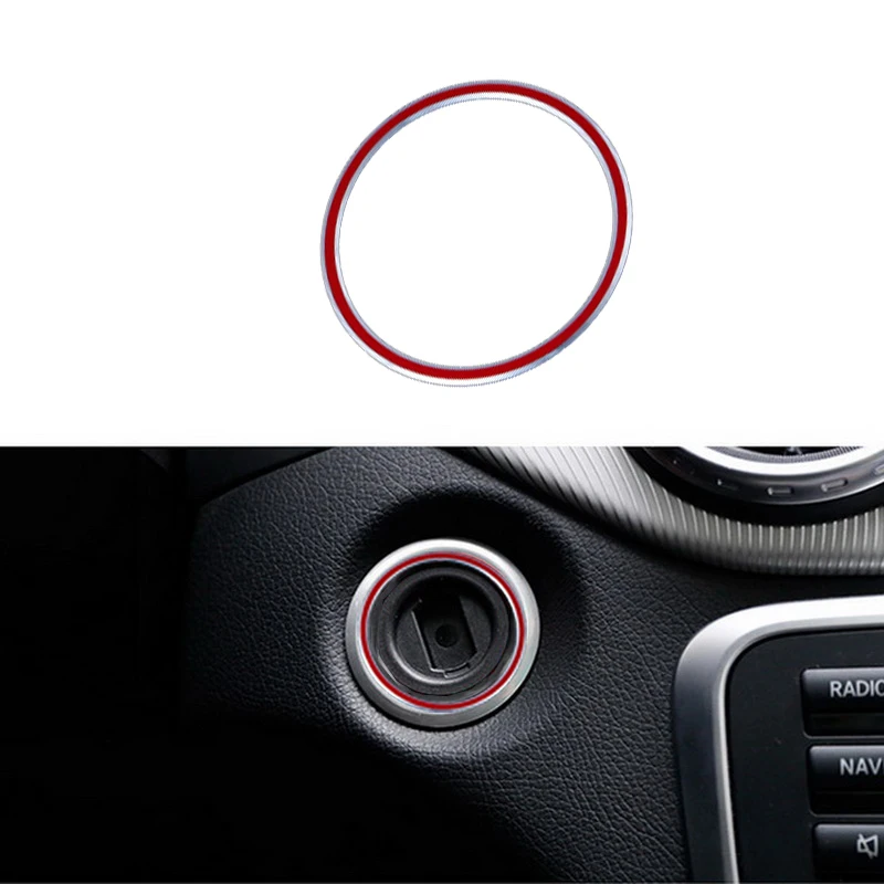 

Decoration Ignition Key Ring Engine Start Stop Switch Cover High-gloss Type Accessorie for Benz A-Class C-Class GLA CLA200 C260L