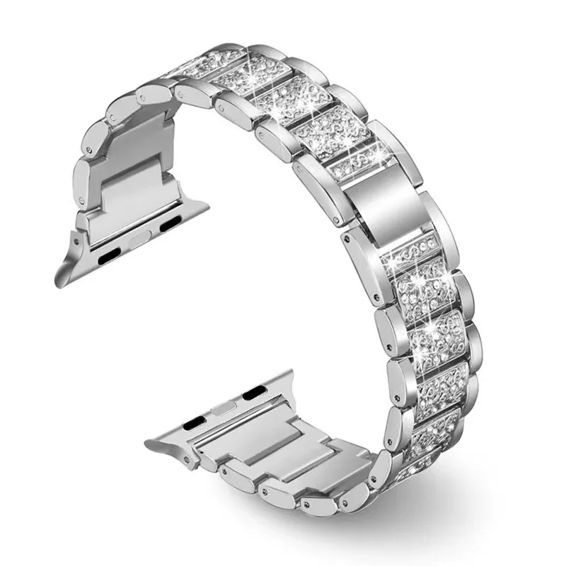 Elegant Diamond Bling Metal Strap Bracelet