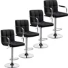 Bart Stools Set of 4, PU Leather Adjustable Barstools with Armrest, Counter Height Stool Chairs with Thickened Seat Cushion 3