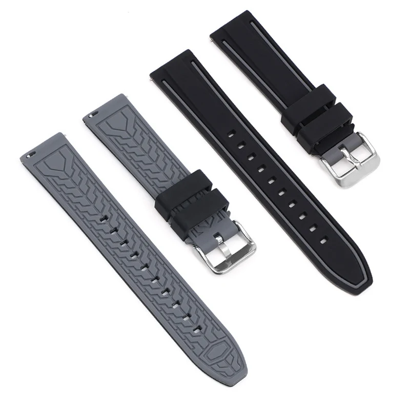 Deluxe Silicone Quick Release Watch Band - Durable Rubber Strap Replacement