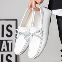 Spring Luxury Brand Loafers Soft Sole White Casual Shoes Designer Soft Leather Versatile Fashion Business Driving Leather Shoes 2