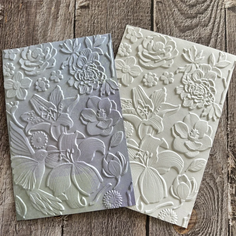 새로운 꽃 컬렉션 Yulan, Huashan, 동백, 백합, 새 3D 릴리프 플라스틱 엠보싱 폴더 및 몰드, 카드 제작, 클립