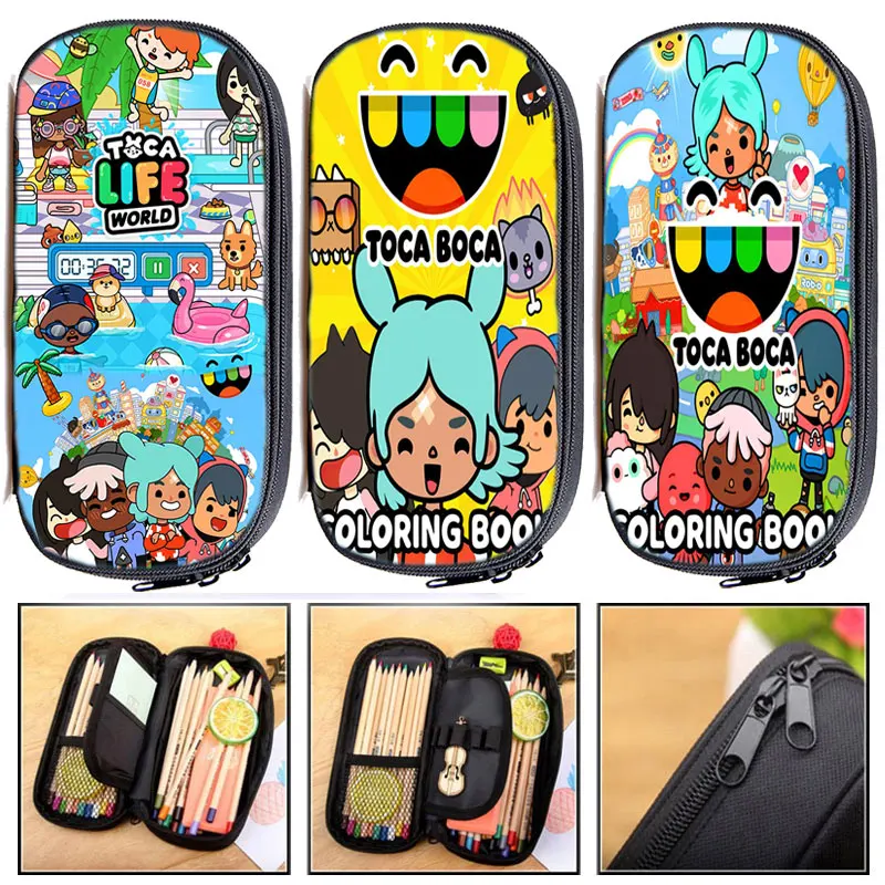 

Toca Life World Pencil Case for School Girls Boys 3D Anime Stationery Bags Pen Bag Cosmetic Cases Pencil Box Storage Pouch Gifts