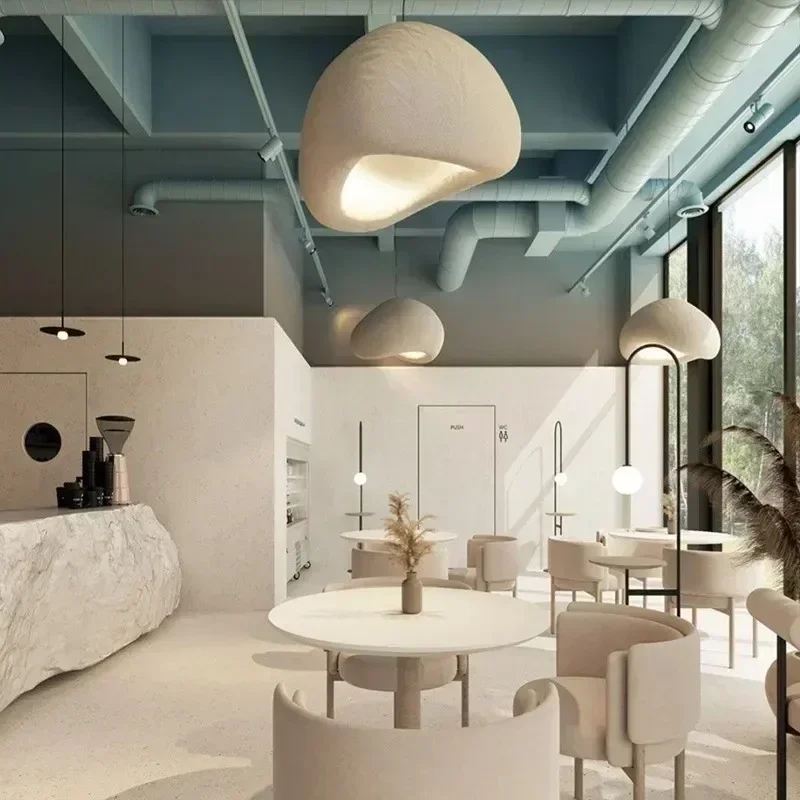 Nordic Wabi Sabi Hanglampen E27 Kroonluchter Hars Eetkamer Minimalisme Droplight Decor Licht B&B Restaurant Bar Tentoonstellingshal Loft Hangende Lamparmaturen Auspicious clouds