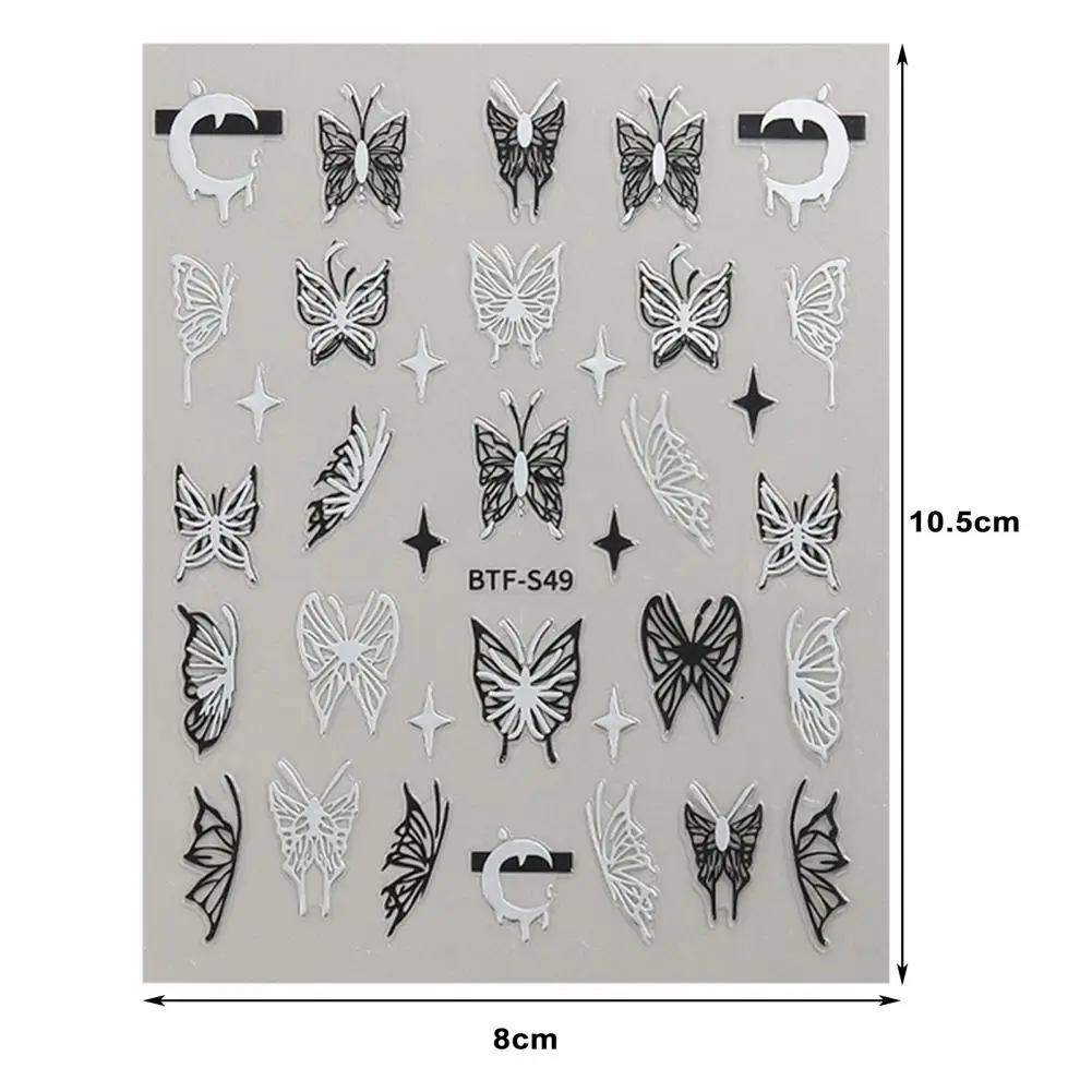 3Pcs Nail Art Stickers Hibiscus Flower Self-Adhesive Petal Design Nail Decals for Manicure Decoration