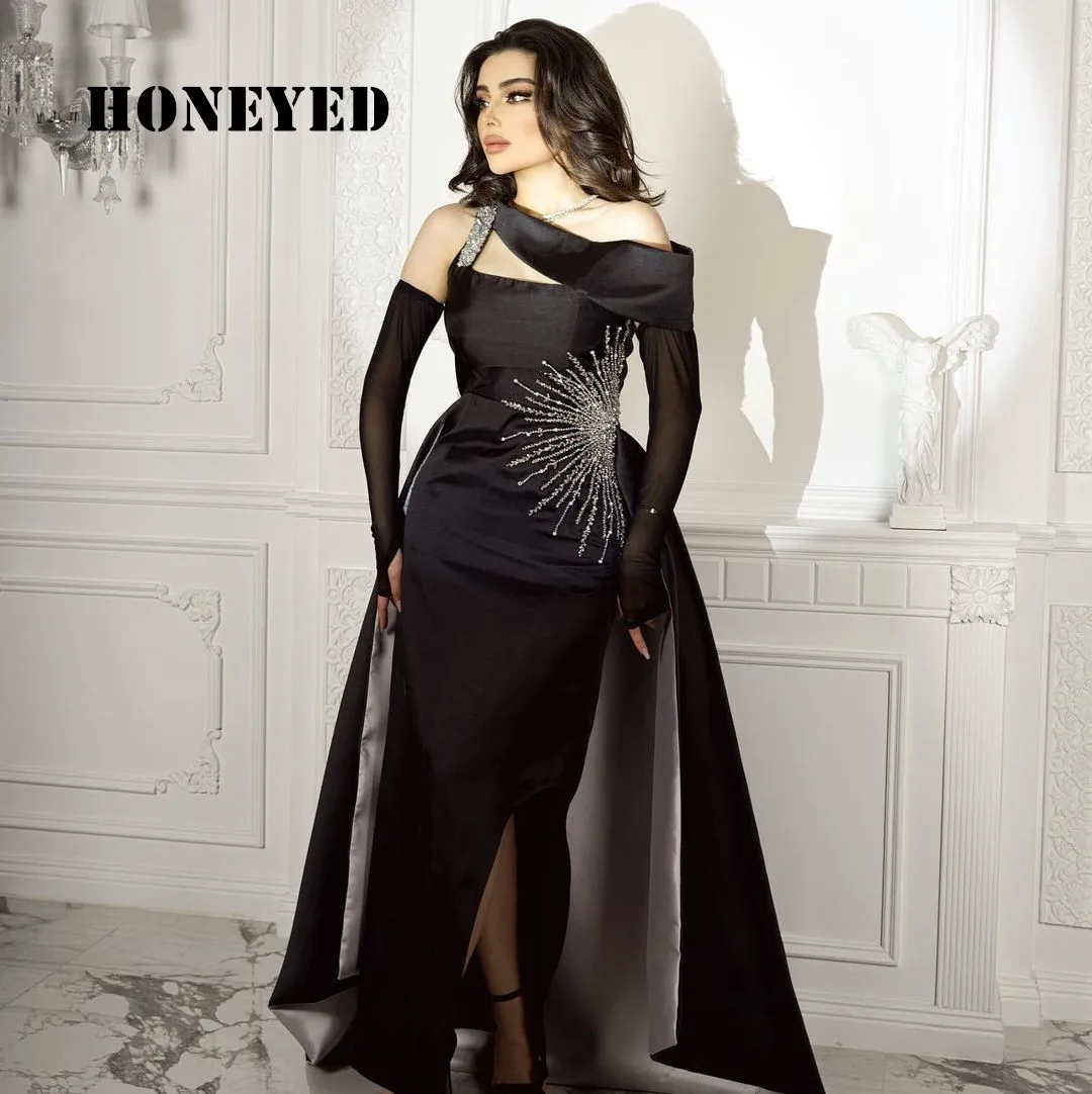 

Honeyed One Shoulder Celebrity Dresses Mermaid Long Платье знаменитости Sexy Evening Party Dresses Robes de célébrités with Slit