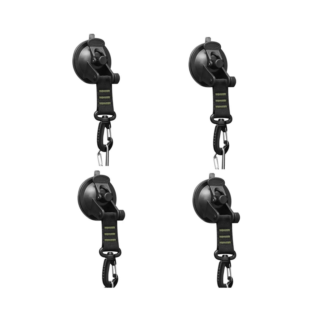 

4Pcs Heavy Duty Suction Cup with D Ring 360° Rotating Camping Suction Hooks Car Suction Cups Anchor for Awning-Green