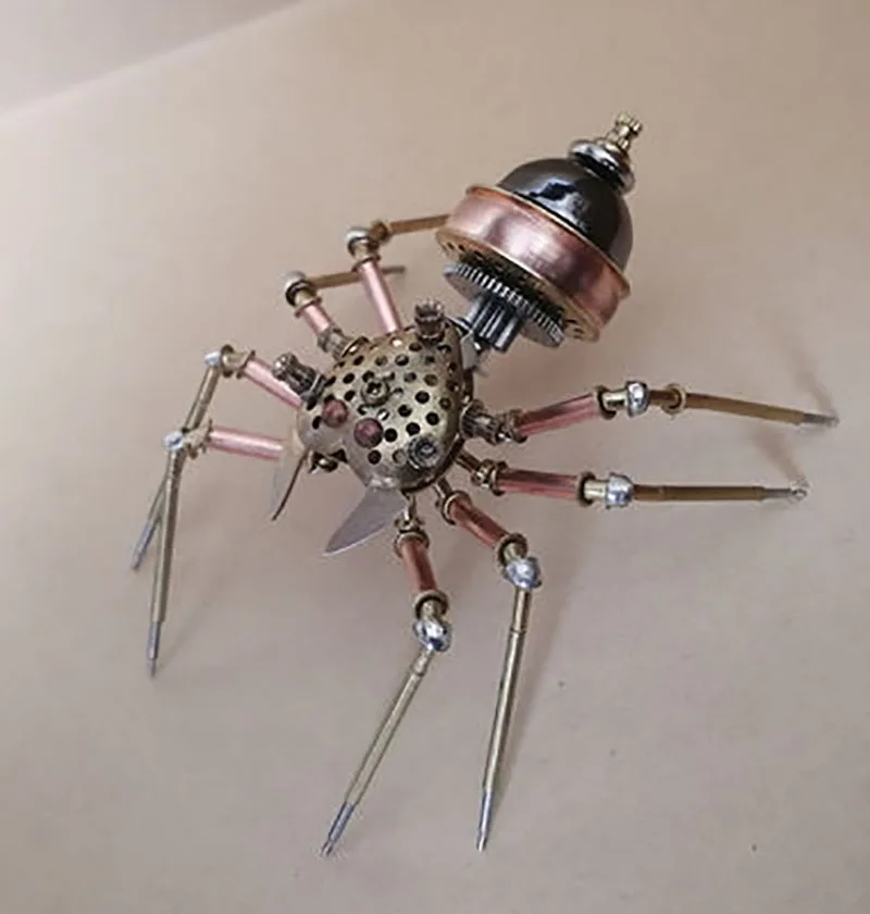 Steampunk-Mechanical Insect Spider jumping Spider, Happy Spider, All Metal Craft, Creative Design Ornaments